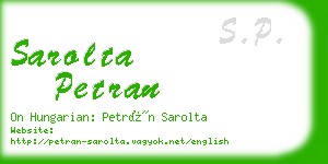 sarolta petran business card